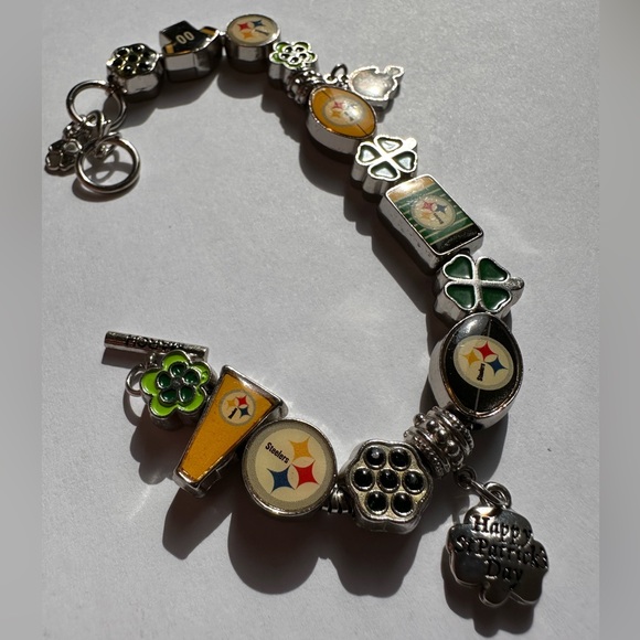 NFL Pittsburgh Steelers Super Fan Lucky Charm Bracelet –8” / 8.75” 🍀🏈 - Picture 8 of 8